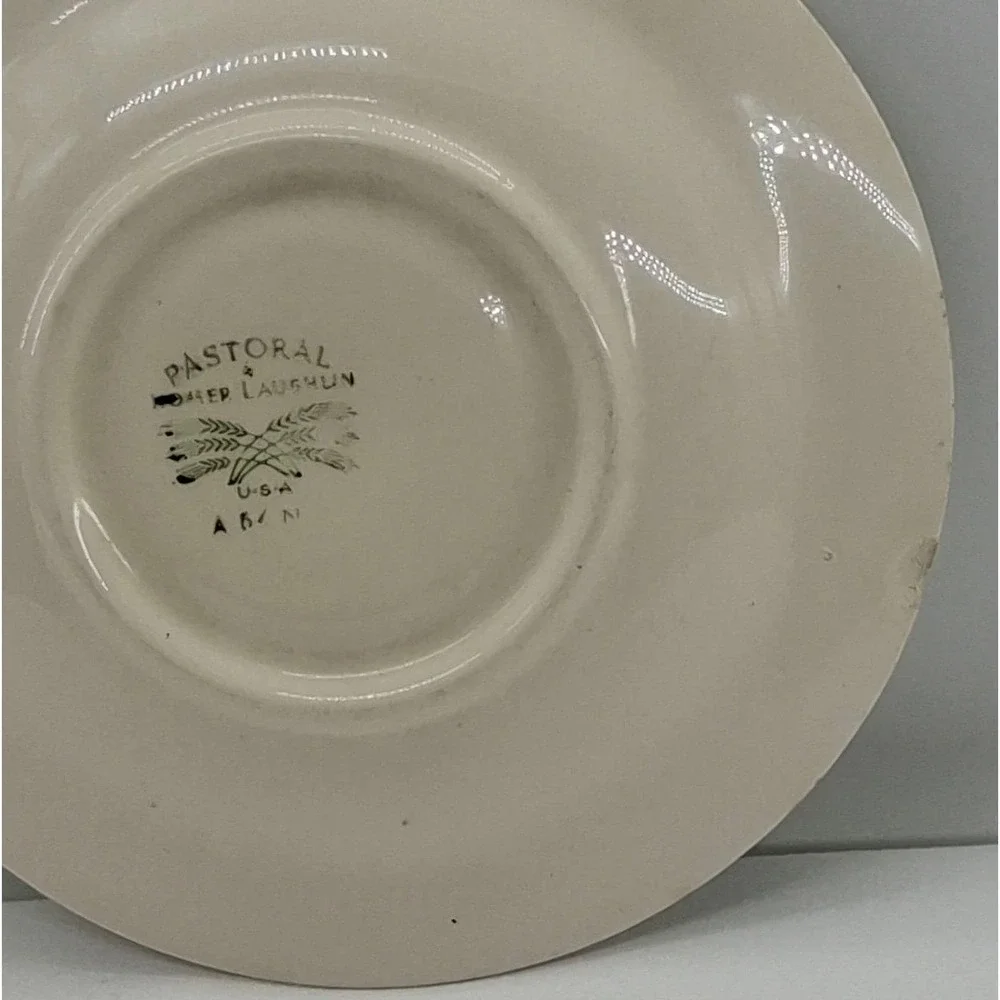 Vtg Homer Laughlin Pastoral Green Bread Plate 6